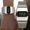 American Fashion LED Electronic Watch Silicone Watch Strap Rectangular Dial Quartz Watch Waterproof Men's Electronic Watches