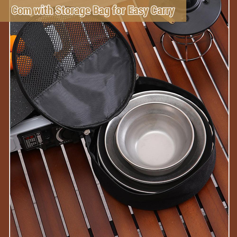 Juegos de vajilla para acampar Platos y cuencos reutilizables de acero inoxidable para acampar al aire libre y hacer senderismo