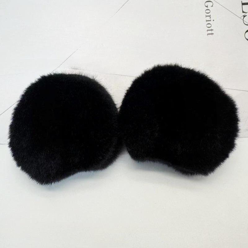 Doppelseitige Große Kaninchenfell Mickey Mouse Ohren Niedliche Handgemachte Haar-Accessoires Stirnband