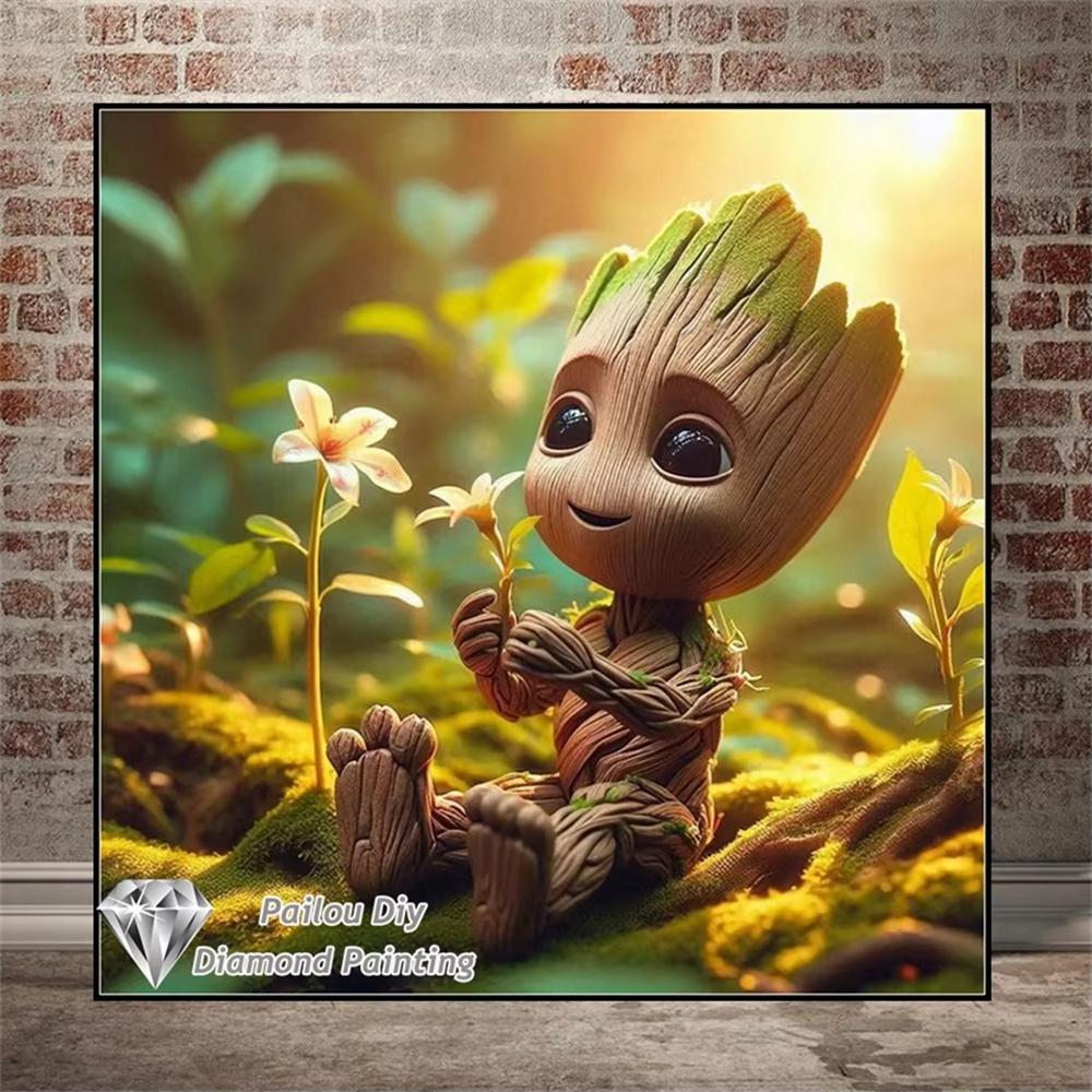 Disney Klassischer Charakter Groot 5D Diamantmalerei Vollstickerei Kunst Edelstein Aufkleber Handgemacht DIY Große Malerei Zubehör