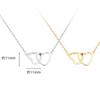 Romantic Double Heart Pendant Necklaces for Women Stainless Steel Charm Choker Necklace Gold Color Wedding Fashion Jewelry
