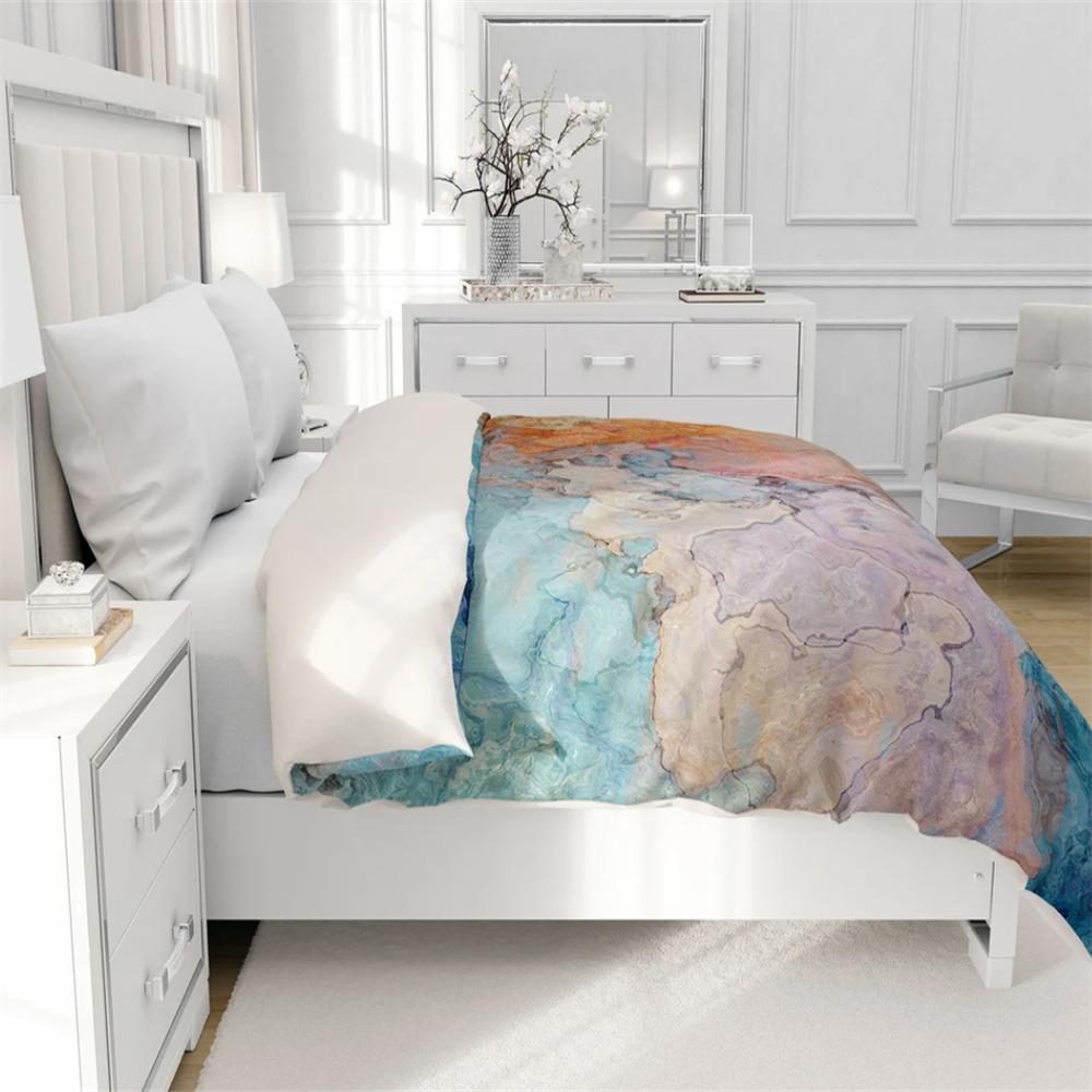 Duvet Cover with Abstract Art In King, Queen or Twin, Silky Smooth Microfiber, Contemporary Bedroom Decor, Modern Bedding Set