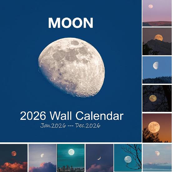 2026 Moon Wall Calendar, 13 Month Moon Phases Calendar, 12  x 24  Opened, Lunar Calendar with Moon Tracking, Full Page Months Thick & Sturdy Paper