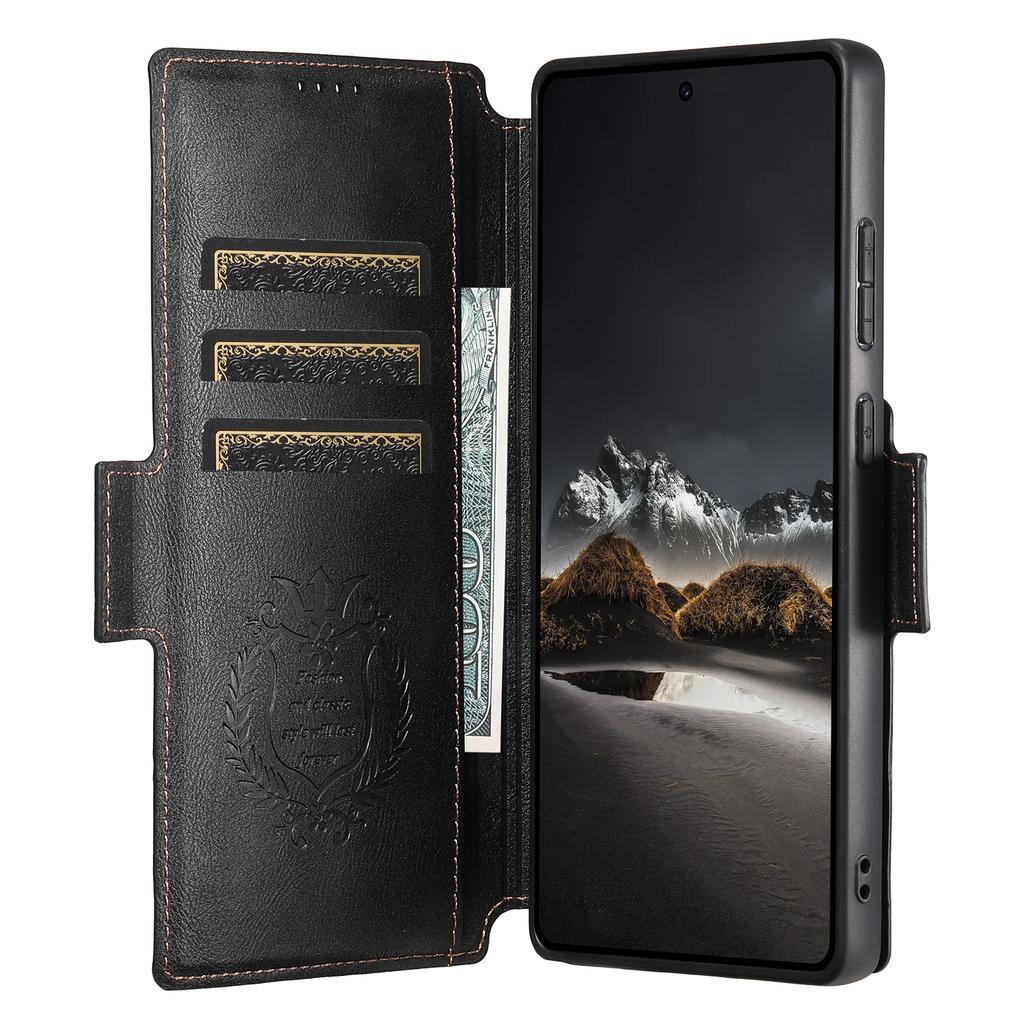 SUTENI Q-07 For Samsung Galaxy S25 Ultra Case Magnetic Color Splicing Cowhide Texture Leather Cover