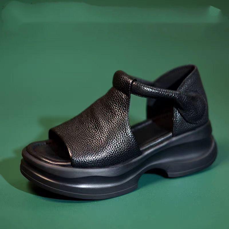 Modische Damen Sandalen dicker Boden erhöhend Ausgehen Slipper Damen Zehen offen 2025 Sommer neu weicher Boden vielseitig Ein-Wort