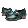 Décolleté in vera pelle Scarpe da donna Scarpe retrò primaverili con punta tonda Tinta unita fatte a mano Scarpe Silp-on per il tempo libero