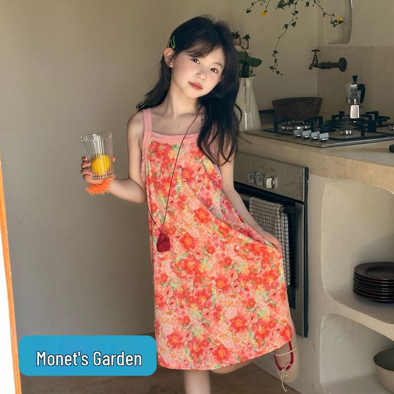 Girls' Cute Summer Sleeveless Nightgown Pajamas