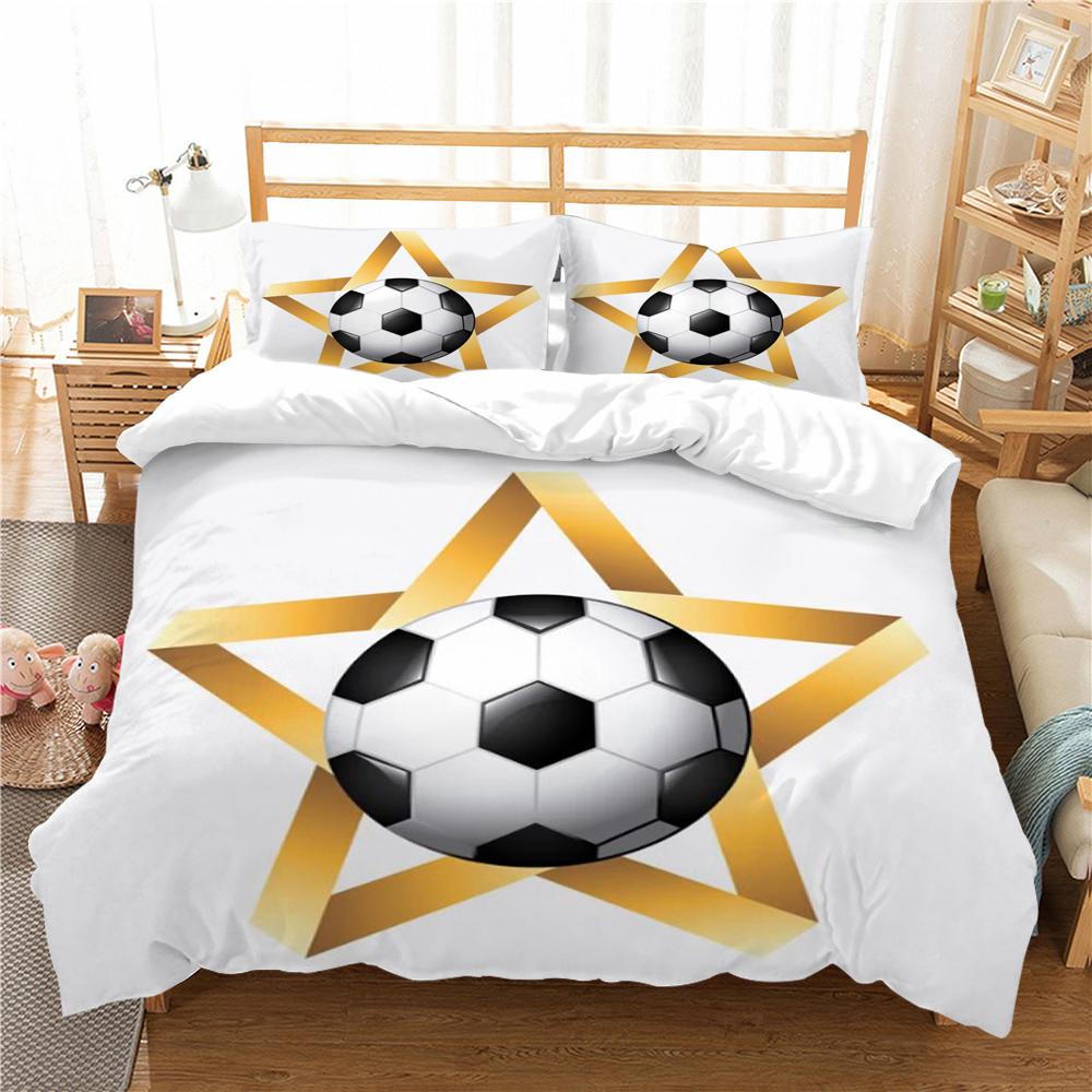 

3D черное футбольное постельное белье, комплект пододеяльников, пододеяльники из микрофибры, моющееся домашнее постельное белье, удобное одеяло для подростков EU Single 135x200cm