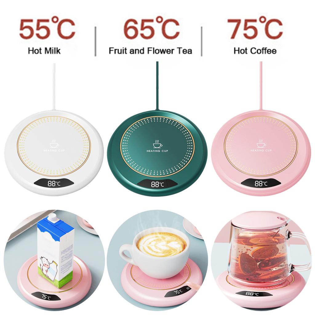 USB Cup Warmer Coffee Mug Heating Coaster 3 Temperature Setting Plate Milk Tea Water Heating Pad Cup Heater Thermostatic Hot
