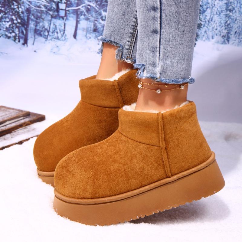 

Fashion Platform Snow Boots Women s 2025 New Winter Fur Integrated Short Tube Snow Cotton 41