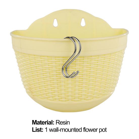 Plant Hanging Basket Wall-mounted Semi-circular Shape Resin Portable Flower Pots for Home