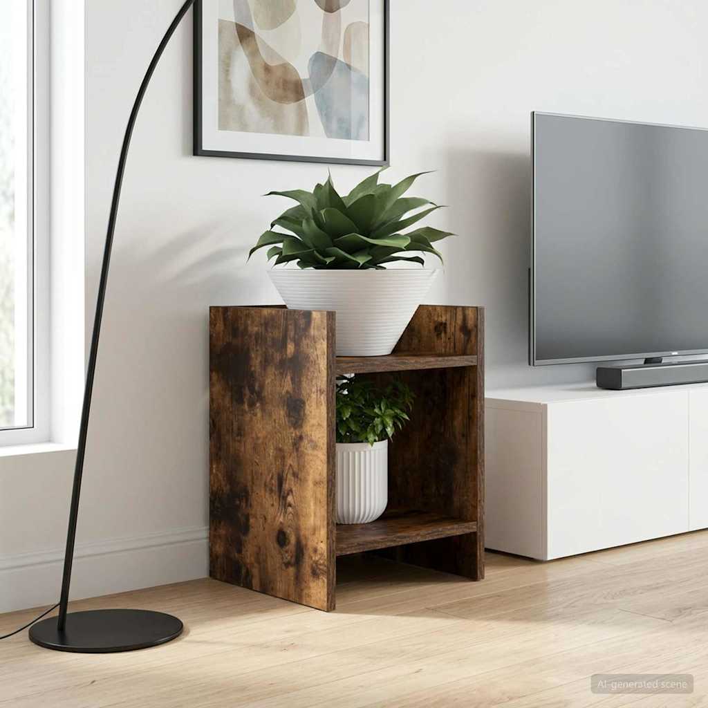 Plant Stand 2 pcs Smoked Oak 30 x 30 x 40 cm