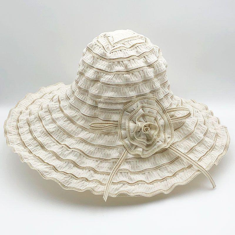 Summer Hat Women's New Style Sun Protection Sun Shading Beach Trip Foldable UV Resistant Women's Cool Hat Big Brim