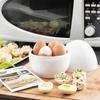 Microwave Egg Cooker, 4 Capacity, Boiled Egg Cooker, Egg Shape Compact Design Saving Time Hard Boiled Egg Cooker for Kitchen