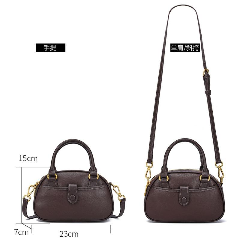 Cowhide Bag Women's Messenger Bag New Retro Handbag Niche Design Commuter Shoulder Armpit Bag