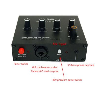 Amplificador de microfone dinâmico balanceado, intensificador de som claro e sensível, perfeito para transmissão ao vivo, gravação e ensino