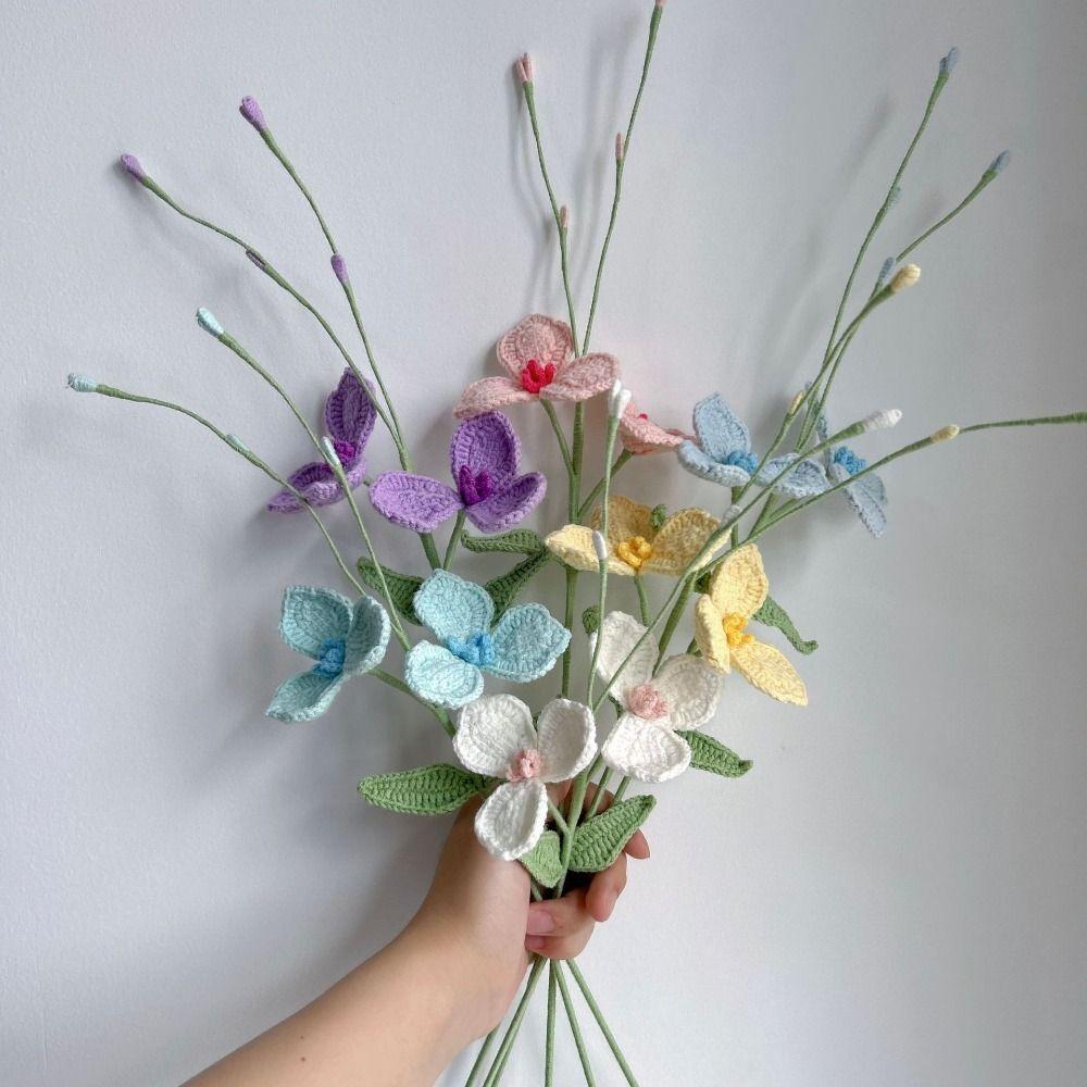 Finished Knitted Bouquet Multicolor Artificial Flower New Knitting Sunflower Mother's Day