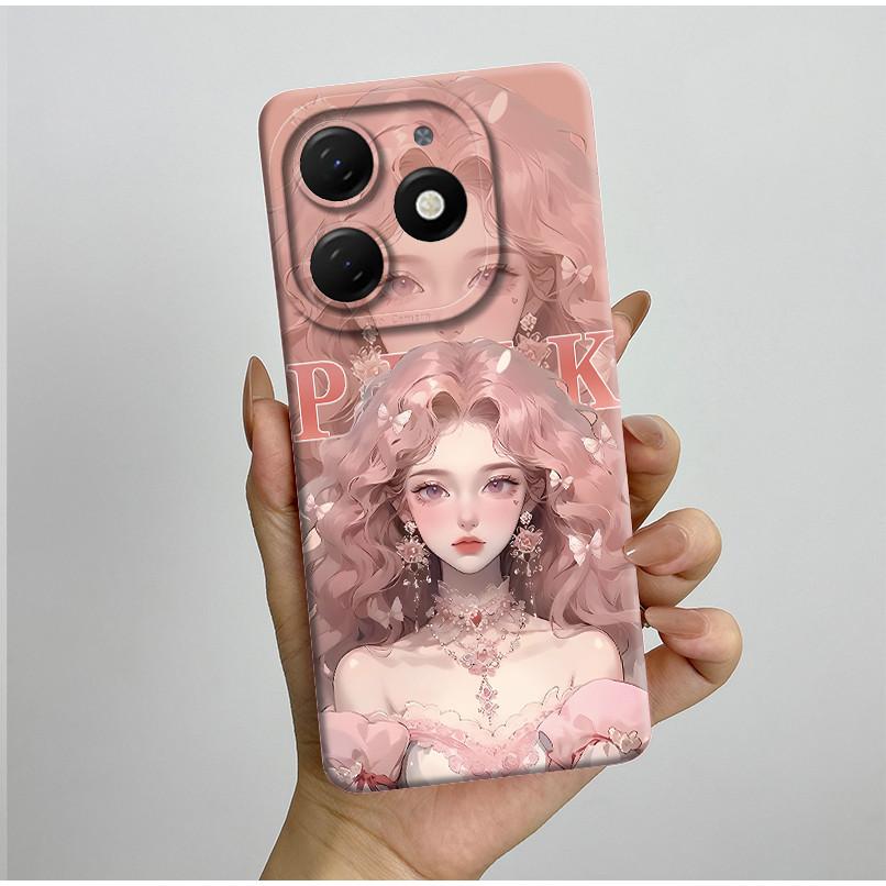 Für tecno Spark go 2024 BG6 Hülle Fundas Schöne Blumen Mattes Flüssigsilikon Schutzhülle Für Tecno SparkGO 2024 Handyhüllen