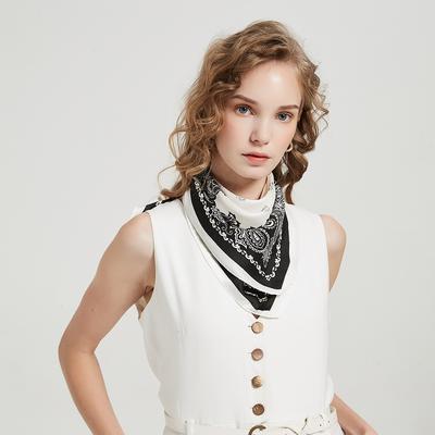 Spring And Summer Satin Long Scarf For Women Sunscreen Shawl Fashionable Beauty Scene Satin Long Scarf Versatile Travel Scarf