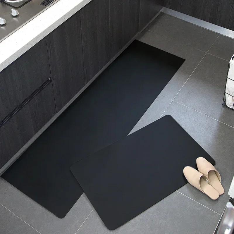 Kitchen Long Rug Waterproof Pvc Floor Mat Non-slip Leather Carpet Home Decoration Black Oil-proof Area Rugs Alfombra De Cocina