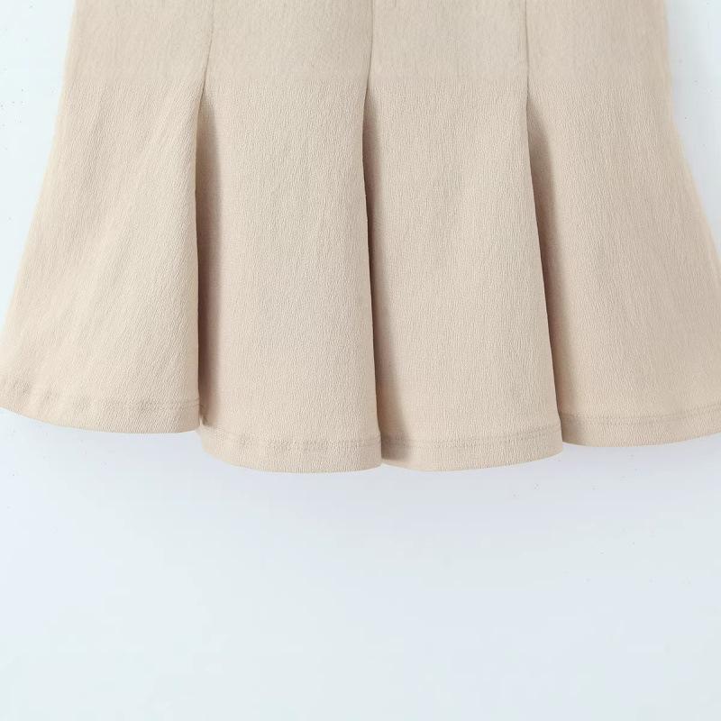 Spring 2026 European & American Style Spaghetti Strap Top with Simple Short Skirt Hem