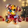 Acrylic 2D Colorful Dog Statue Art Craft Desktop Ornaments Christmas Home Decoraction Gifts