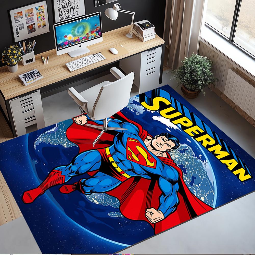SUPERMAN Printed Carpet Rug for Office Chair Living Room Bedroom Kitchen Room Decor Gifts