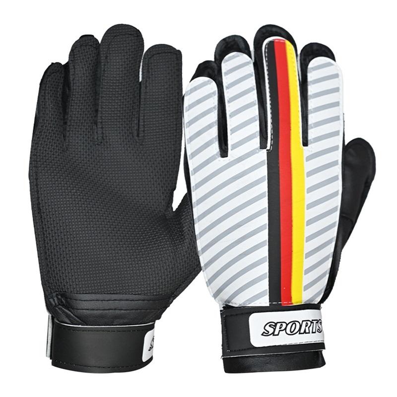 

Перчатки вратаря из искусственной кожи с сильным захватом, нескользящие износостойкие футбольные вратарские перчатки для взрослых и детей S белый