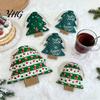 Lightweight Fabric Pouches Christmas Tree Shaped Gift Bags with Drawstring, Reusable Holiday Bags, Drawstring Storage Winter Goodie for Present
