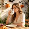 Gifts for Best Friends Halloween Artisan Glassware, Bat/Wizard Hat/Scarecrow/Crow Hand Painted Goblet, 420ml Lead Free Transparent Glassware Capacity,