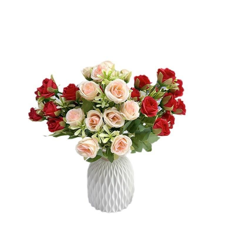 Flower Rose Fake Bouquet Hotel Interior Wedding Decor Bright Color Creative