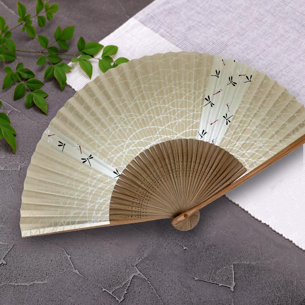 Paper Japanese Traditional Japanese Boxed [Osaka Choseido] Men's Fan, Stylish, Business, Style, Accessories, Festival, (Dragonfly)