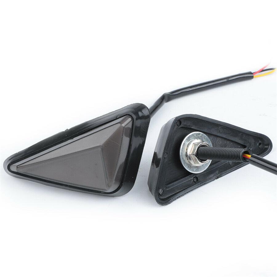2pcs Motorcycle Triangle LED Turn SignalIndicator Light Braking Tail Light  Flush Mount For Yamaha Honda