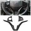 For Honda Vezel HR-V 2014 - 2025 ABS Carbon Fiber Car Steering Wheel Button Frame Decoration Cover Trim Accessories Interior