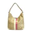 F13193 Signature Canvas Shoulder Bag Beige Canvas Women Used