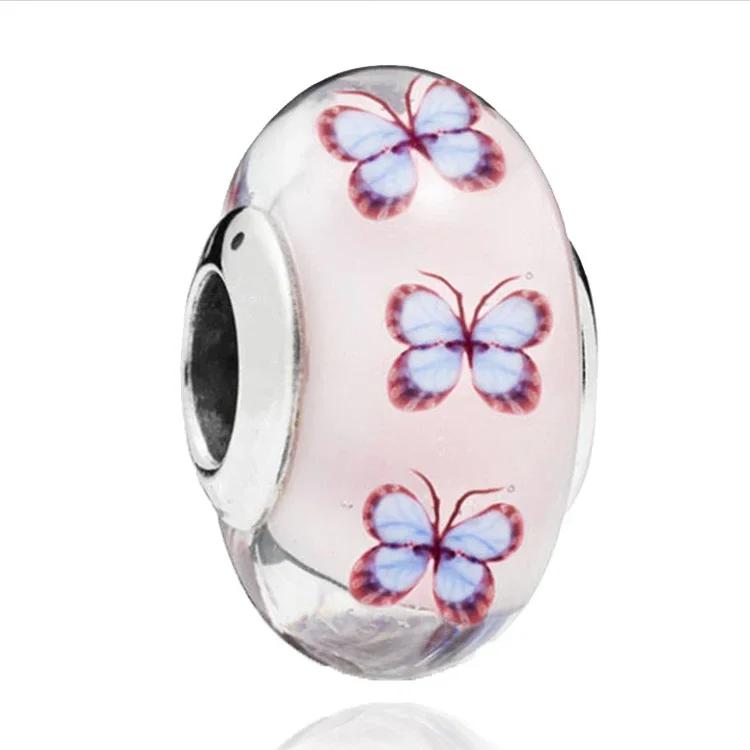 Copper Murano Glass Charms Fit Original Bracelets Round Murano Glass Charms Beads Diy Women Jewelry Gifts For Women