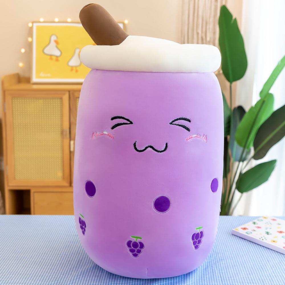 Popular bubble tea cup throw pillow large creative fruit milk tea doll plush toy