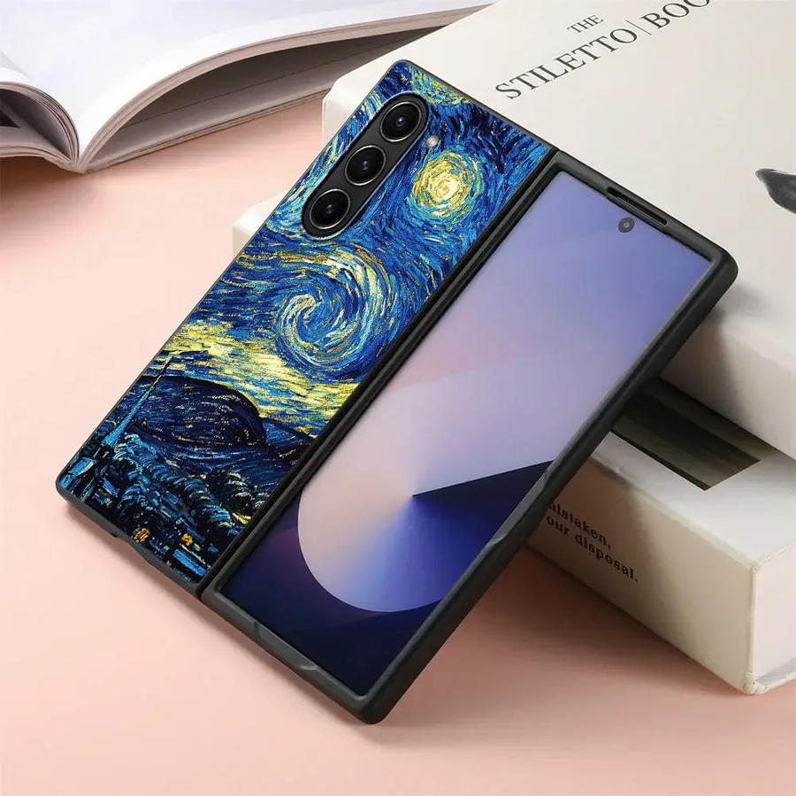 

Case for Samsung Galaxy Z Fold 7 6 5 4 3 ZFold7 ZFold6 ZFold5 ZFold3 ZFold4 Back Phone Cover Van Gogh Starry Night Galaxy Z Fold4