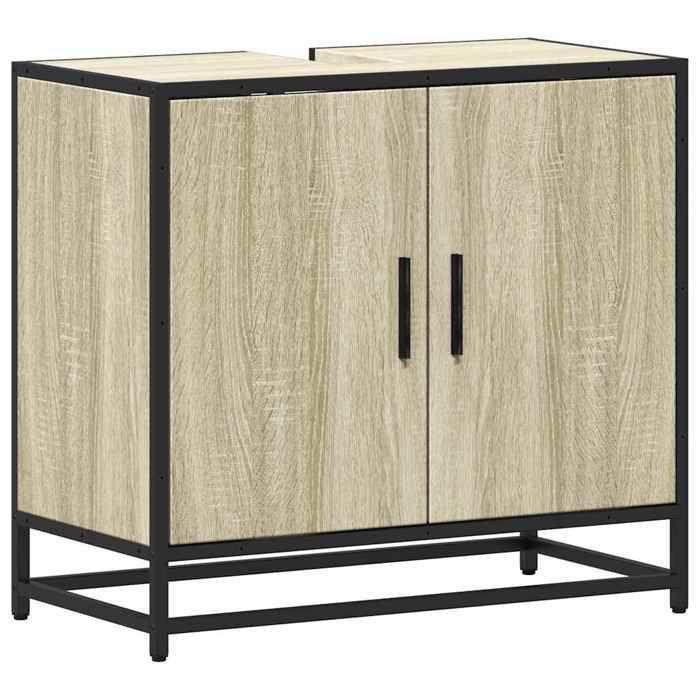 VidaXL Bathroom Vanity Unit Sonoma Oak Engineered Wood, Bathroom Sink Cabinet, Bathroom Furniture 849265