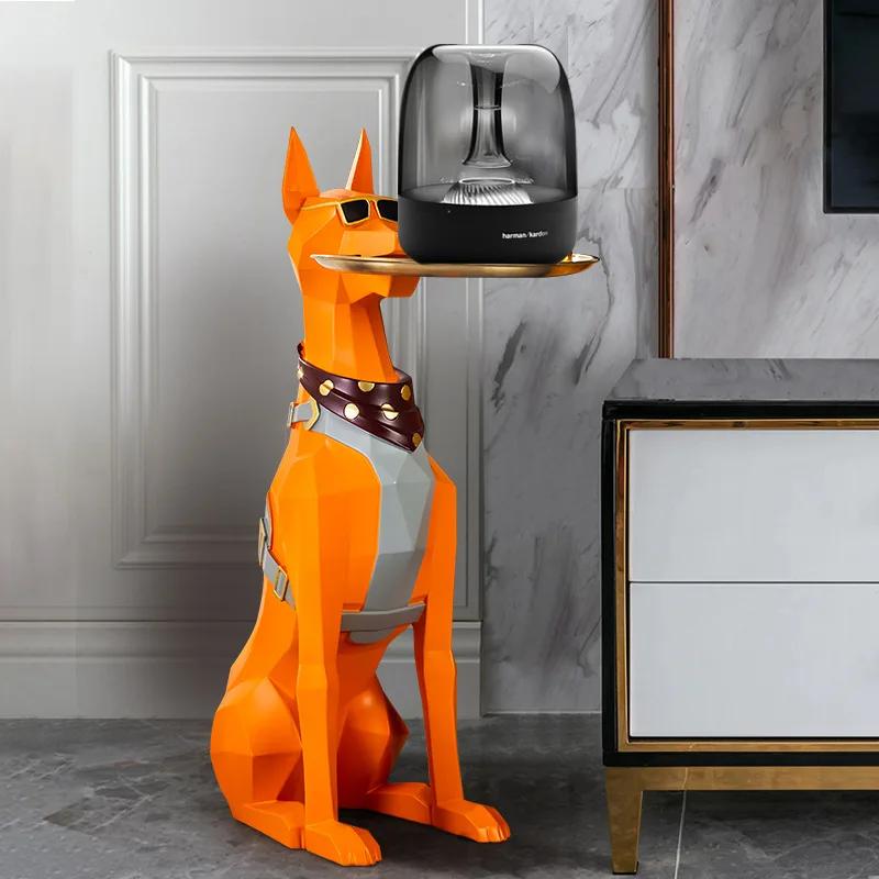 Nordische Große Landende Hundestatue Skulptur Heimdeko Aufbewahrung Organisation Geschenk Moderne Tierfiguren Wohnzimmerdekoration