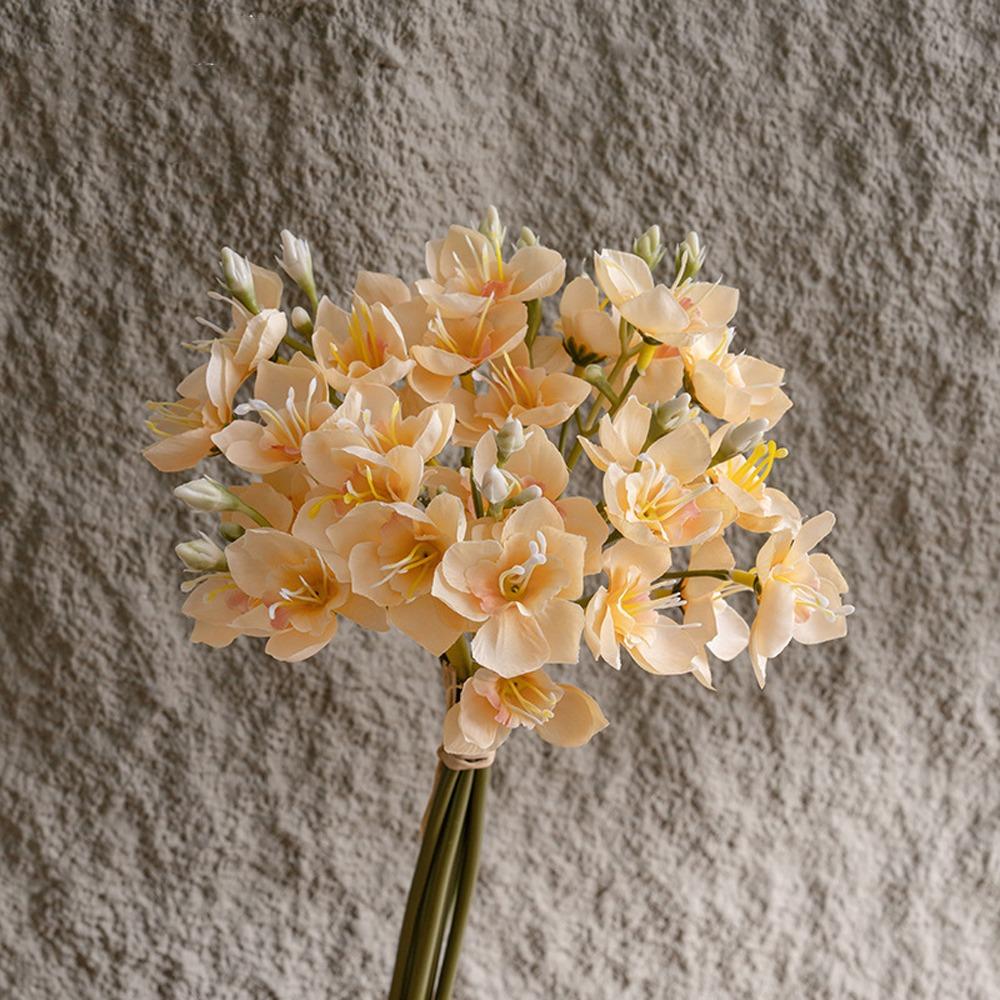 

Роскошный искусственный букет нарциссов, реалистичный на ощупь, искусственный цветок, декор для сада на открытом воздухе шампанского