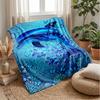 Ocean Love Dolphins Theme Blanket Lightweight Warm Flannel Blanket Decorative Throw Blanket for Home Decoration