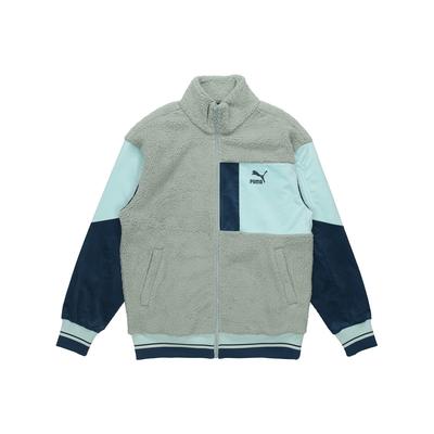 Chaqueta Deportiva Retro Sherpa Collage con Logo para Hombre Esmeralda 534678-79
