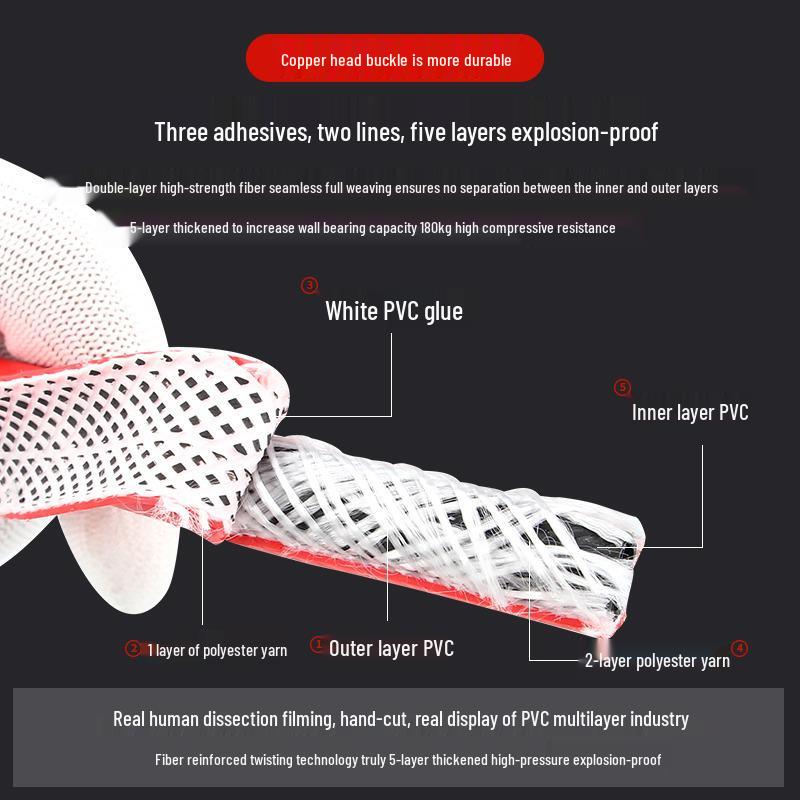 8mm High-Pressure Two-Color Oxygen Acetylene Hose with Three Rubber Layers and Two Wires for Industrial Welding and Cutting