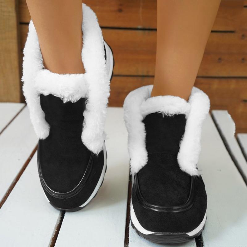 Popular women's cotton shoes autumn and winter new large size round head thick-soled velvet cotton shoes snow boots