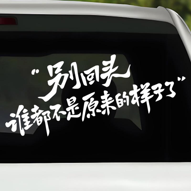 Rear Windshield Sticker: 'Don't Look Back, No One's the Same'