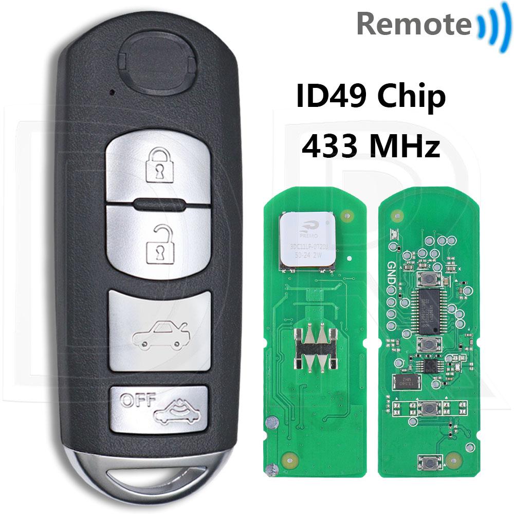 Great 433MHz SKE13E-01/02 Universal ID49 Chip Smart Car Remote Control Key For Mazda 3 6 CX-5 MX-5 CX-3 CX-4 CX-5 Axela Atenza