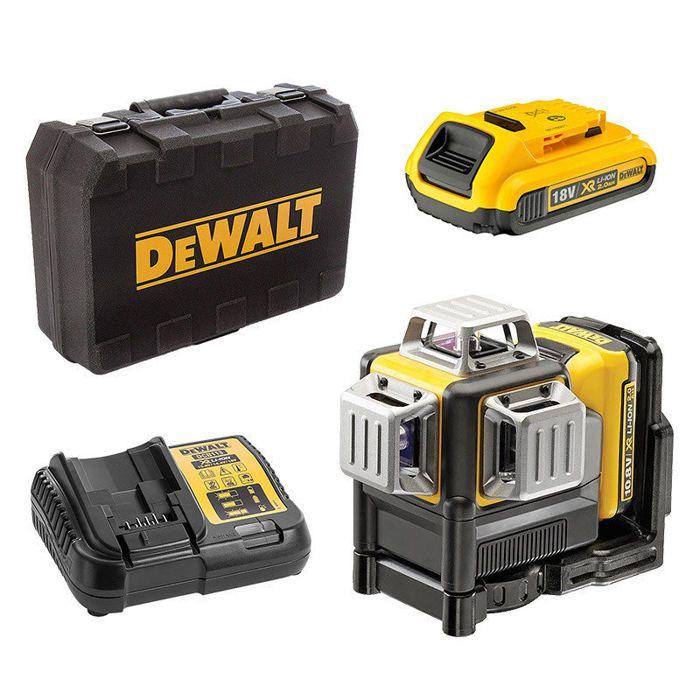 Niveau laser multilignes vert 10,8V XR + 1 batterie 2Ah + chargeur - DEWALT - DCE089D1G-QW
