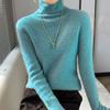 Womens Turtleneck Knitted Sweater Long Sleeved Slim Fit Elastic Ribbed Jumper Female Autumn Winter Basic Sweaters and Pullover