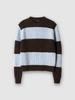 Pokeopeiseu (W) Block Round Neck Kint Blue/Brown